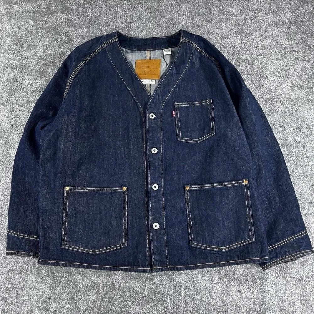 NEW Levi's Premium Capital E Men's Union‎ Engineer Denim Cardigan Size L